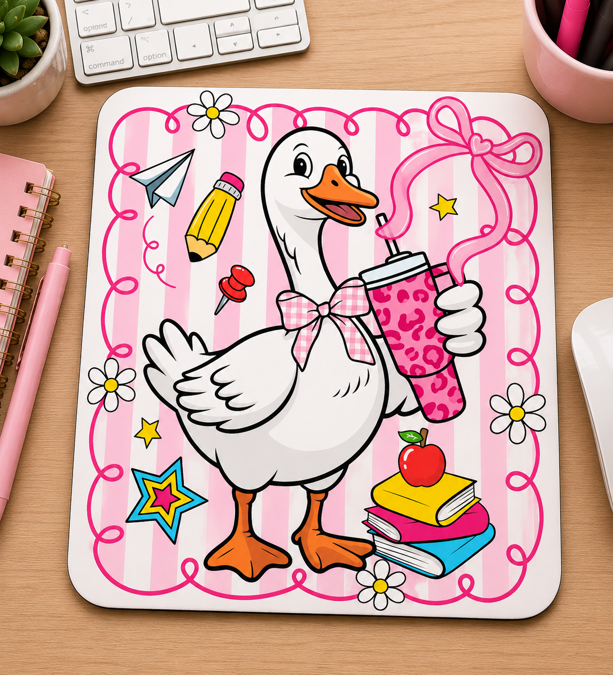 Silly Goose Teacher Mouse Pad – Pink